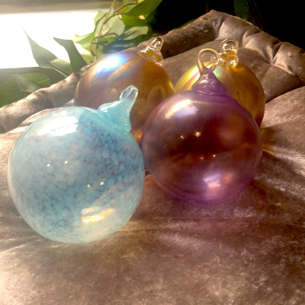 Handmade glass blown ornaments
